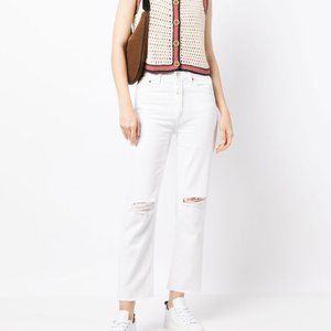NWT Re/Done White 70s Stove Pipe Jeans - Size 27